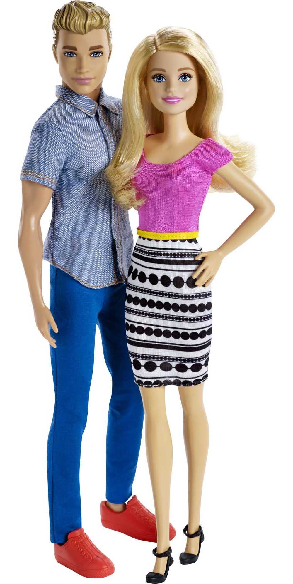 Barbie Ken 2-pack dolls with blonde hair and vibrant outfits for imaginative play.