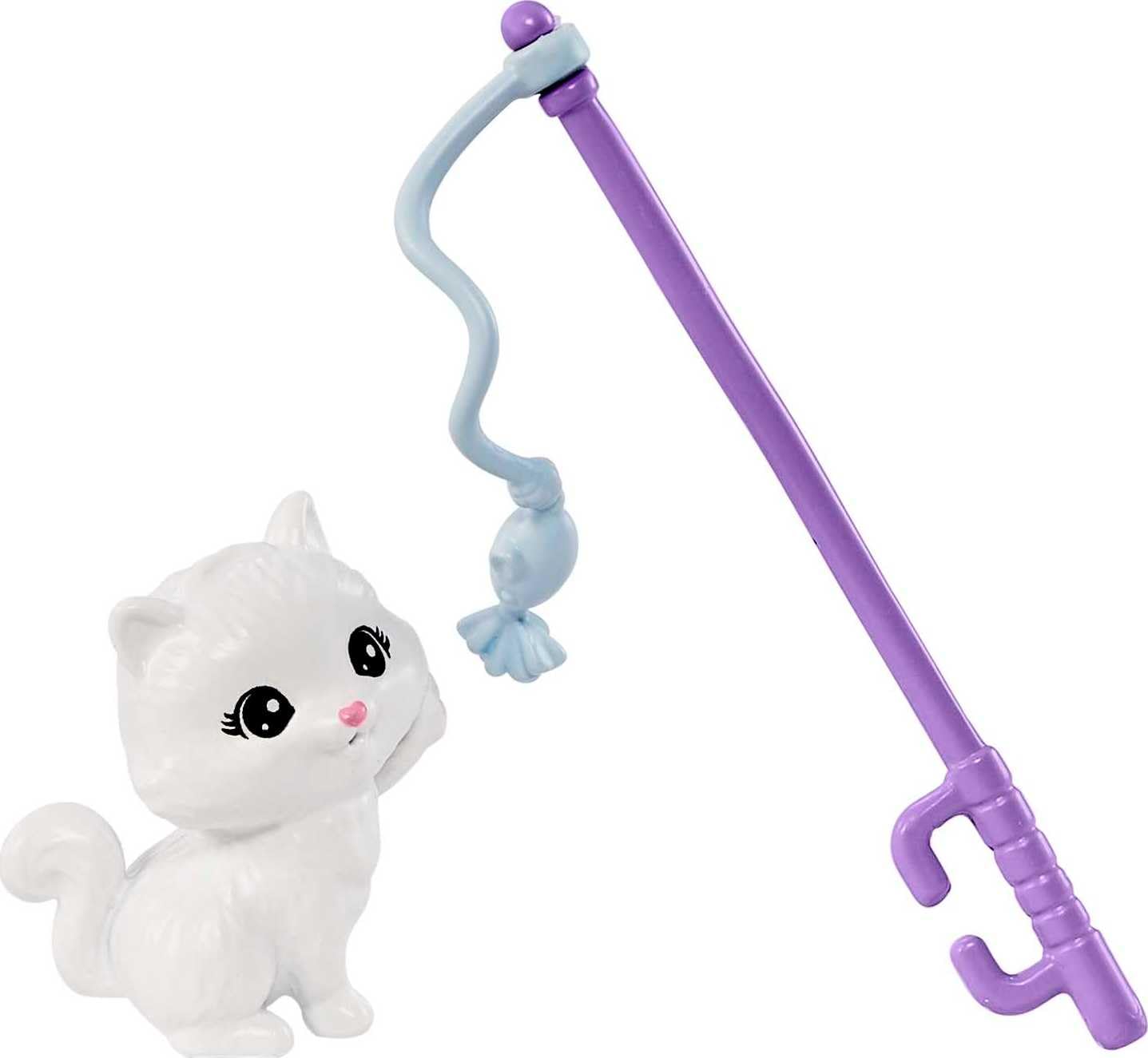 Barbie Kitty Condo spinning rope toy adds interactive movement for curious kittens.