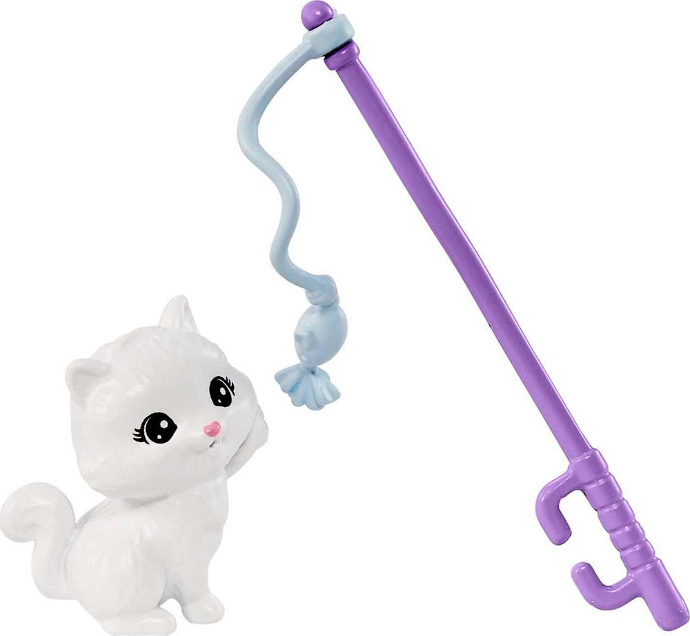 Barbie Kitty Condo spinning rope toy adds interactive movement for curious kittens.