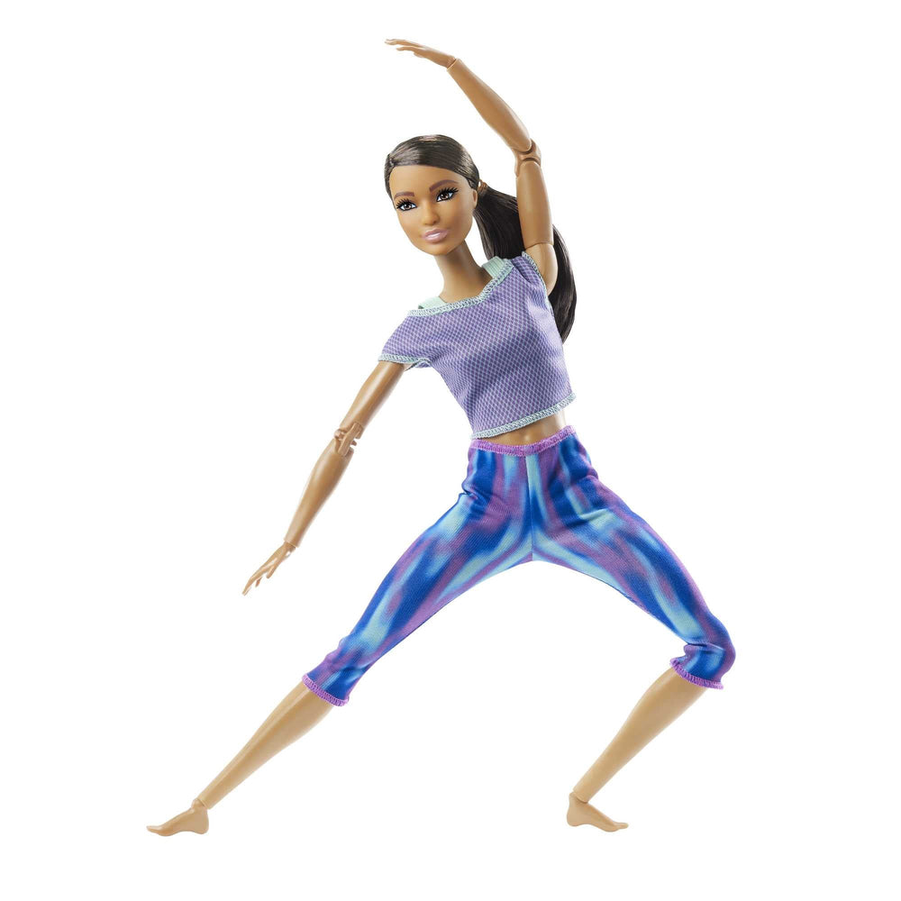 Barbie Made to Move doll demonstrates flexible yoga-inspired poses for storytelling.