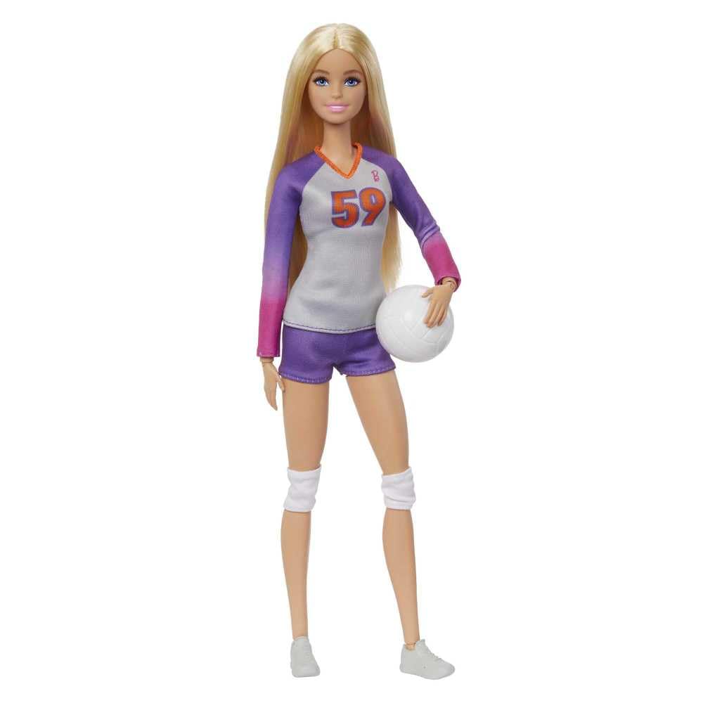 Barbie Made to Move volleyball doll front view ready for action and playtime