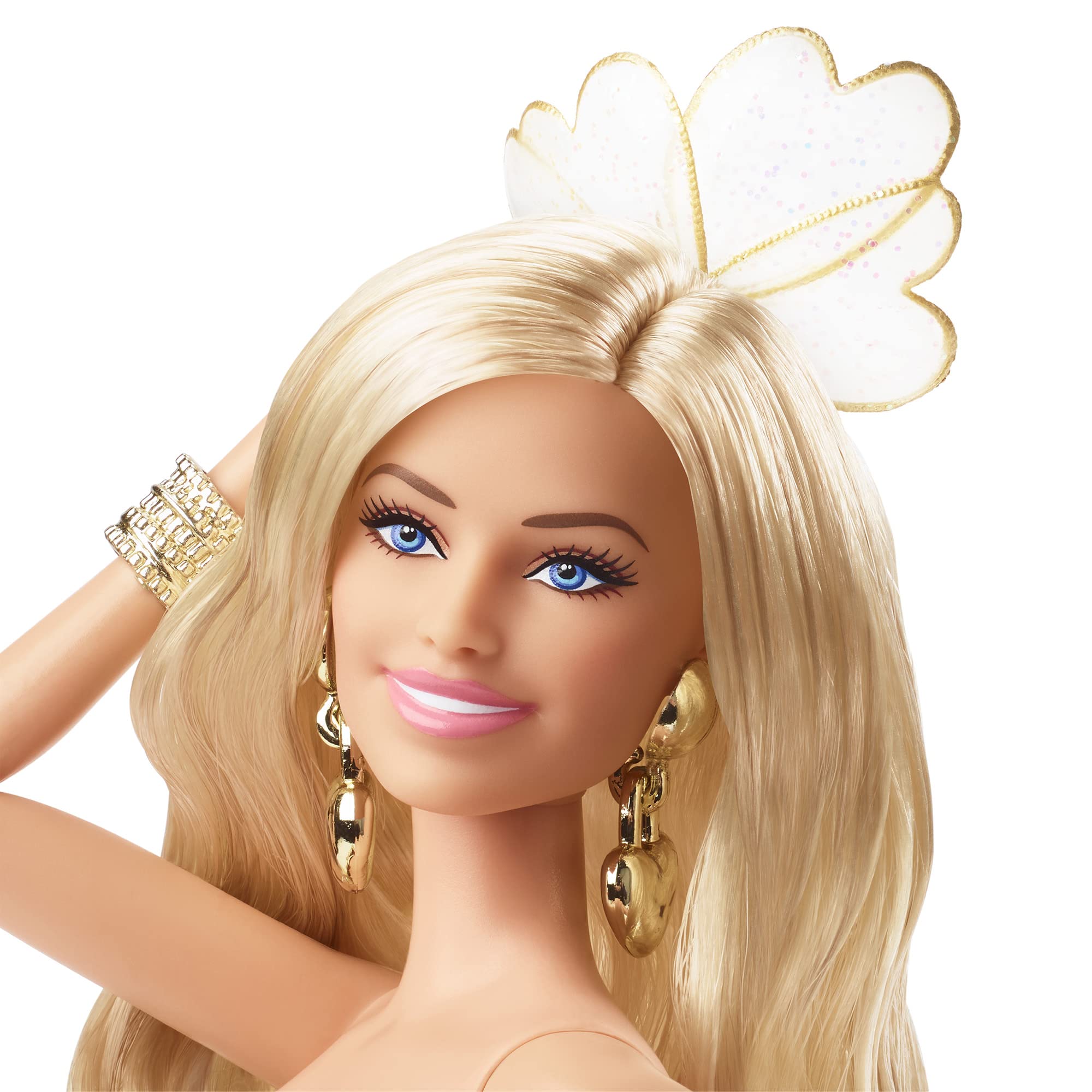 Barbie Margot Robbie display-ready doll figure; creates a striking centerpiece.