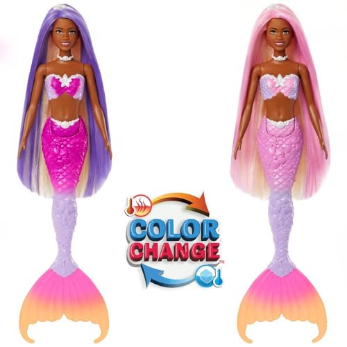 Barbie Brooklyn color-change dip reveals purple tones in cold water.