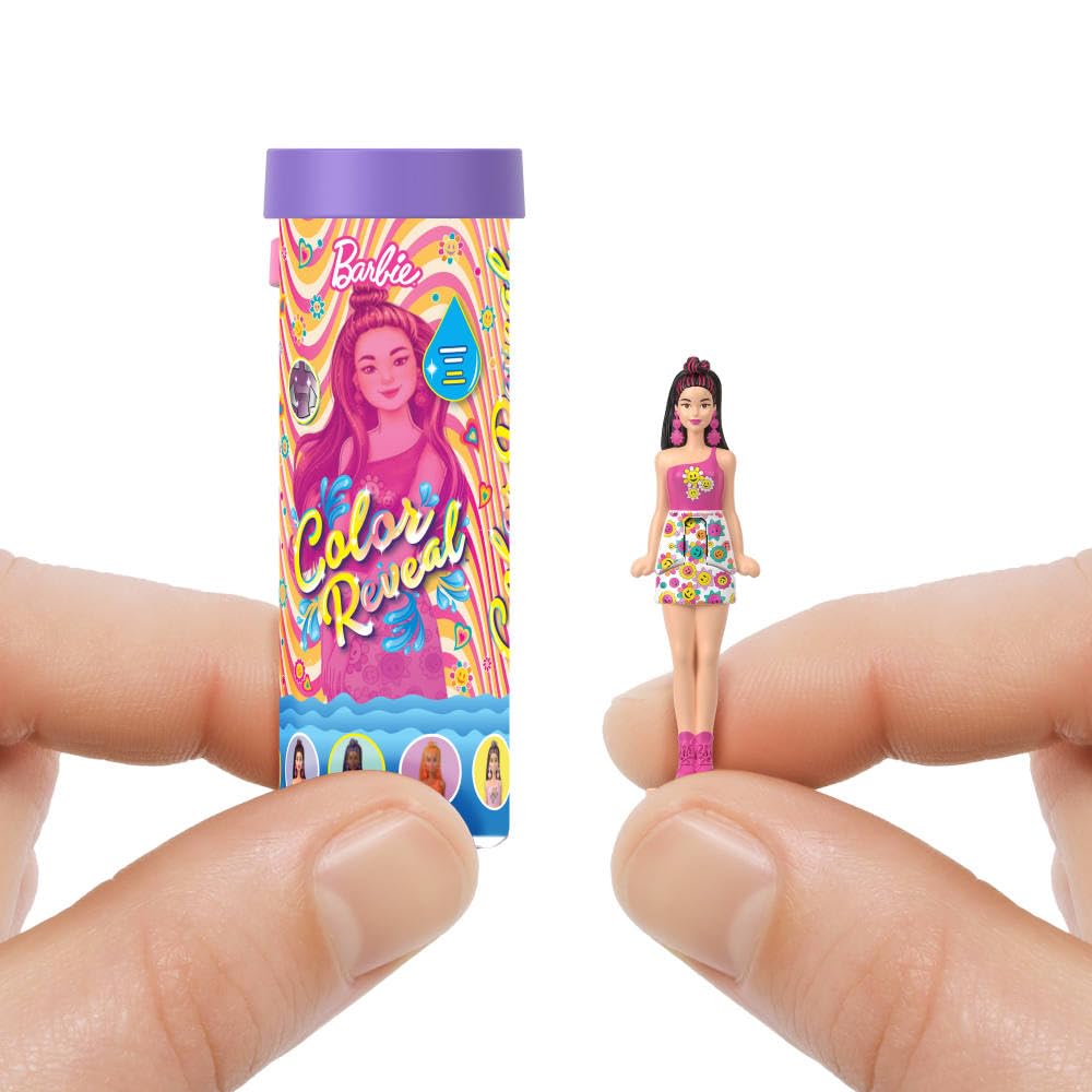Barbie mini heart-shaped base supports display within Mini Barbie Land.