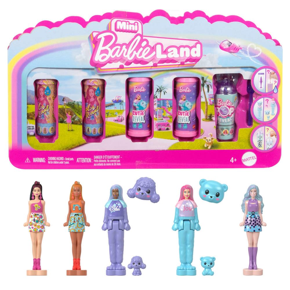 Barbie Pop Reveal mini dolls unveiled in a colorful unboxing moment for sensory play.