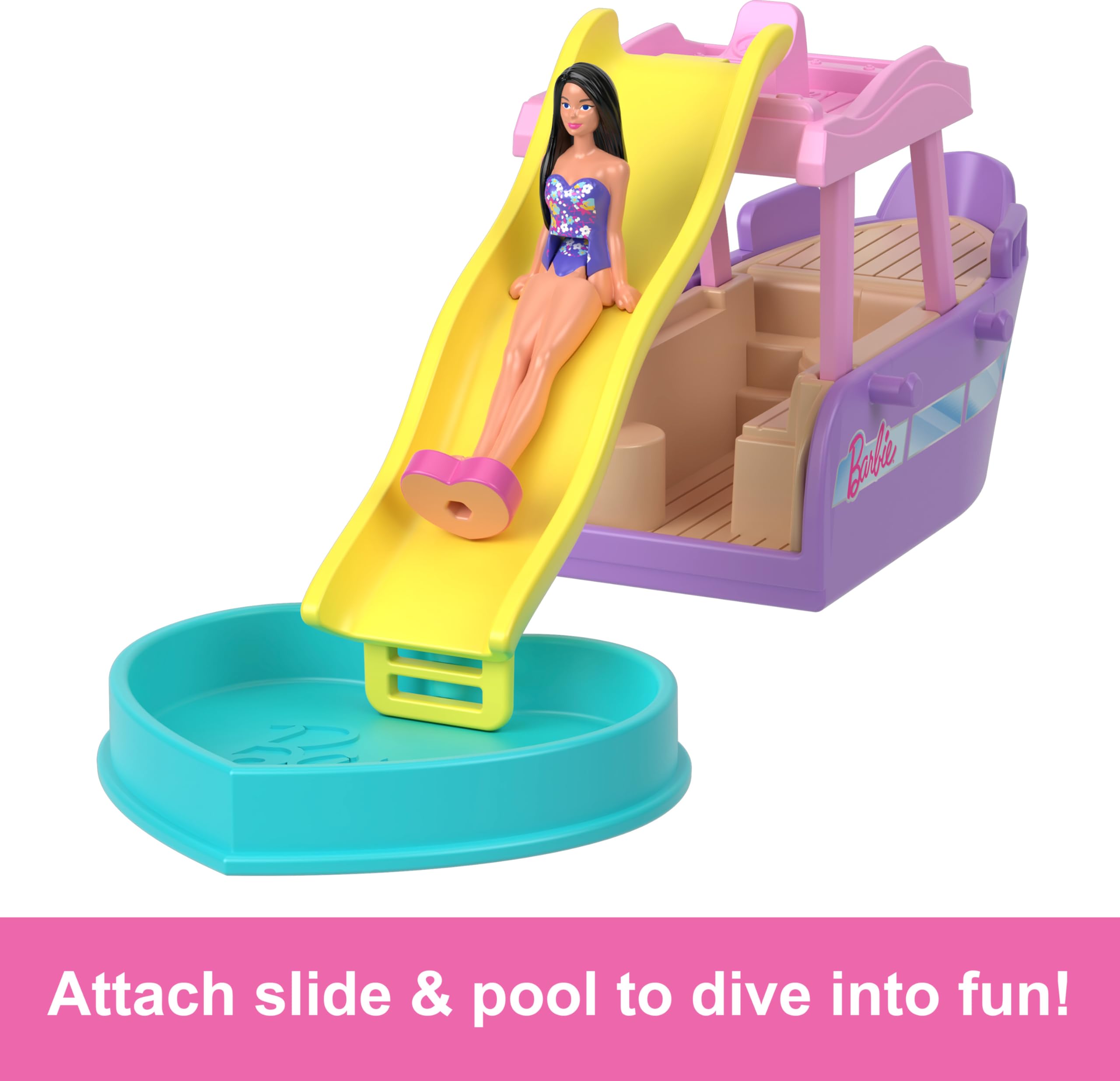 Barbie Mini BarbieLand compact playset fits on shelves.