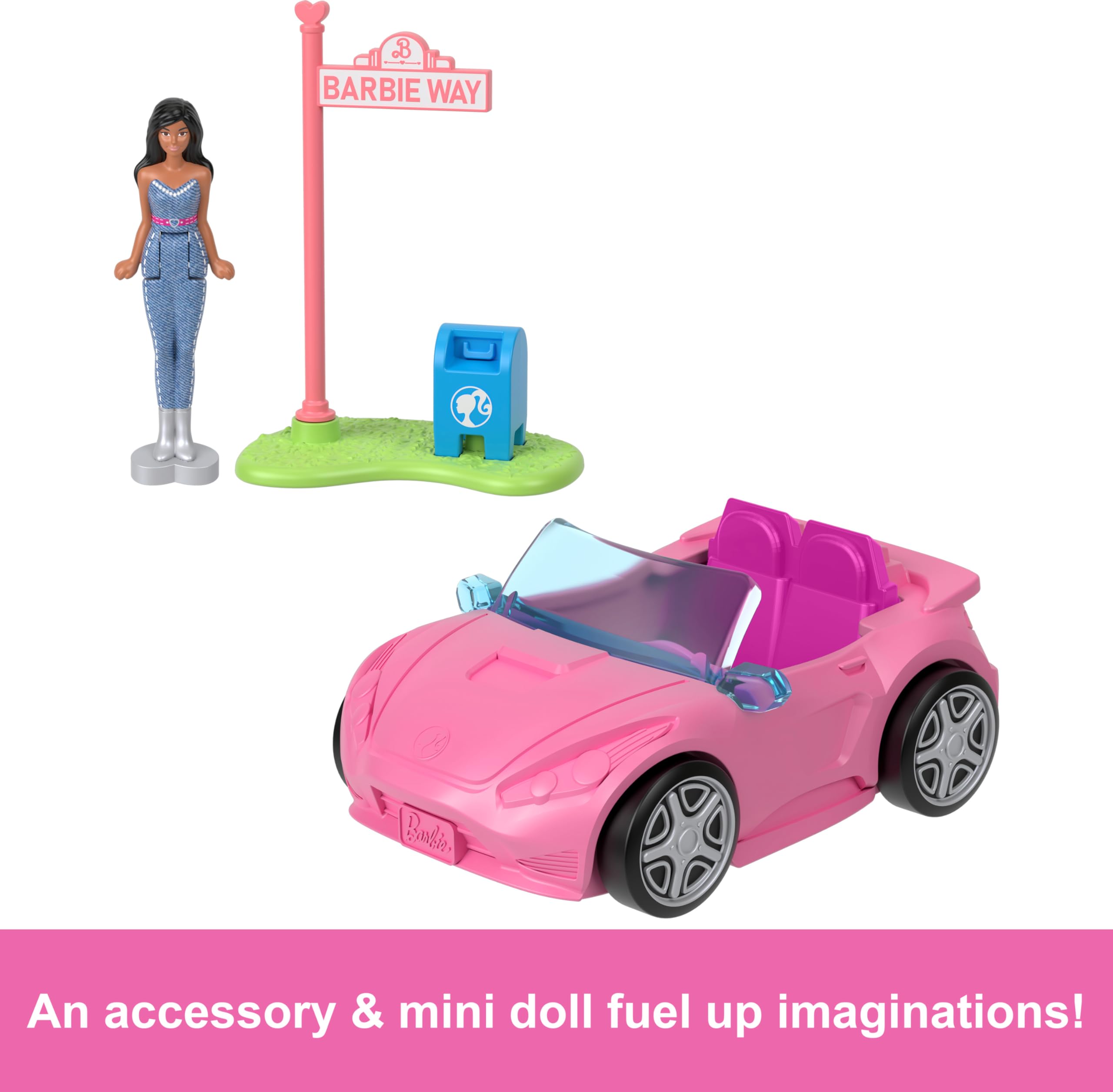 Barbie Mini BarbieLand doll bends to sit in the driver's seat