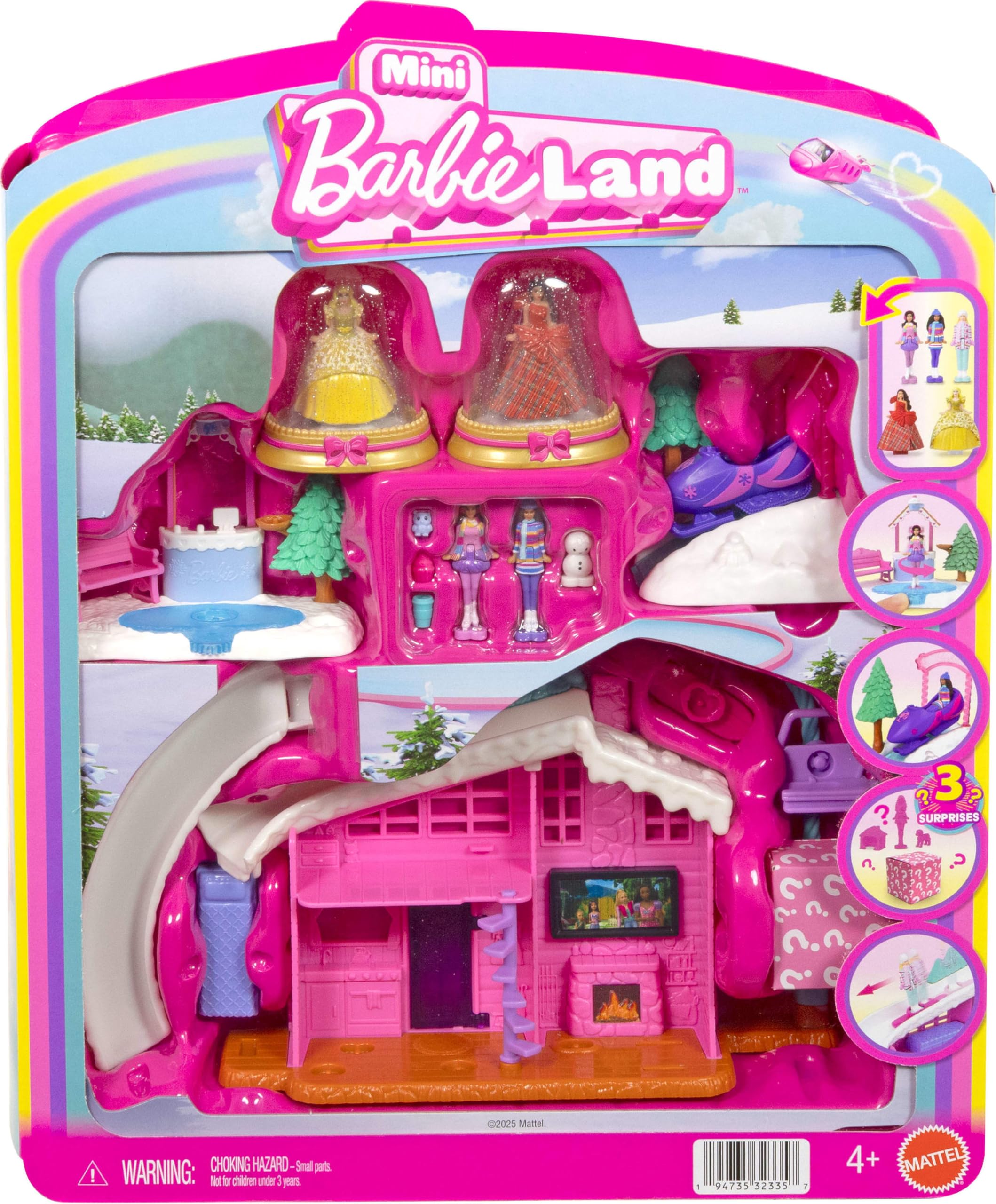 Barbie Mini BarbieLand ski chalet with chairlift for imaginative play and stories.