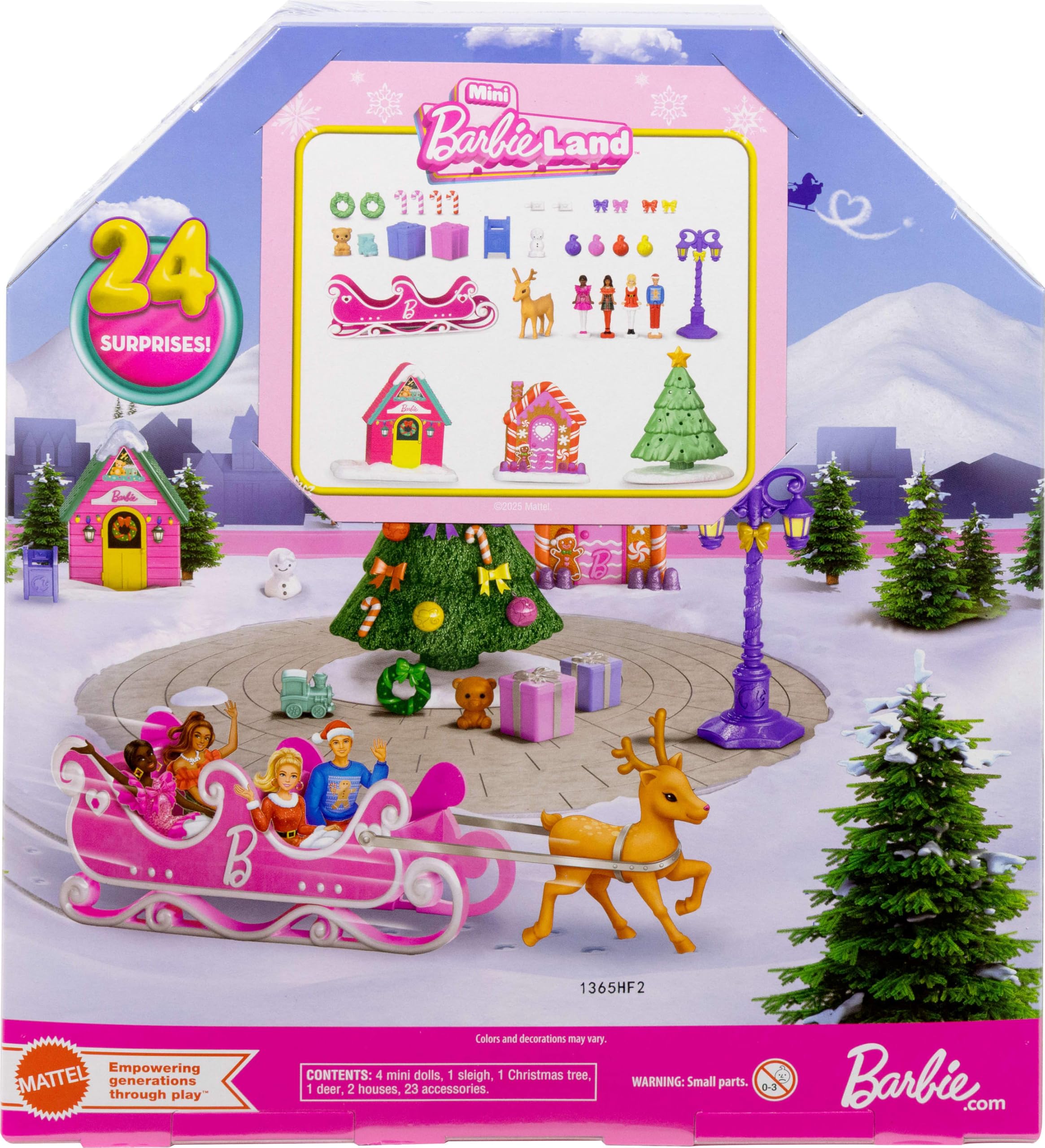 Barbie Mini Land Advent Calendar two little houses build cozy snow village corners