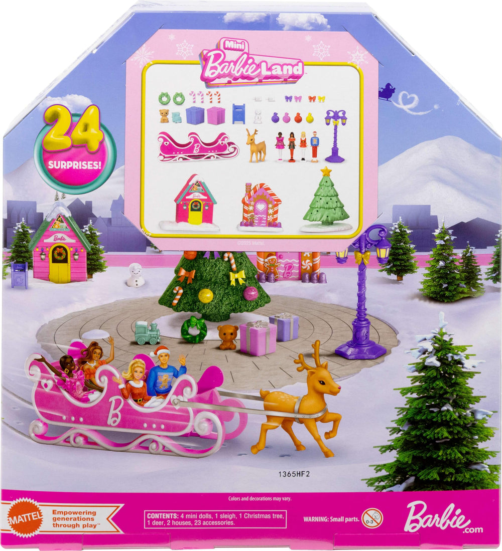 Barbie Mini Land Advent Calendar two little houses build cozy snow village corners