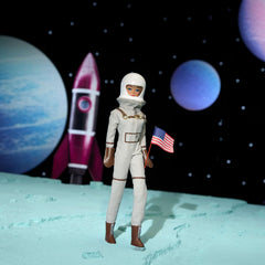 Barbie Miss Astronaut doll with brown boots for space-ready style.