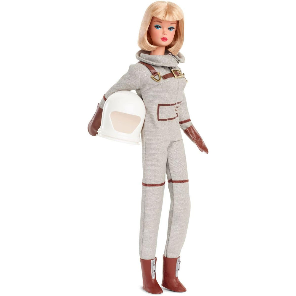 Barbie Miss Astronaut doll with bold red lip detail for classic charm.