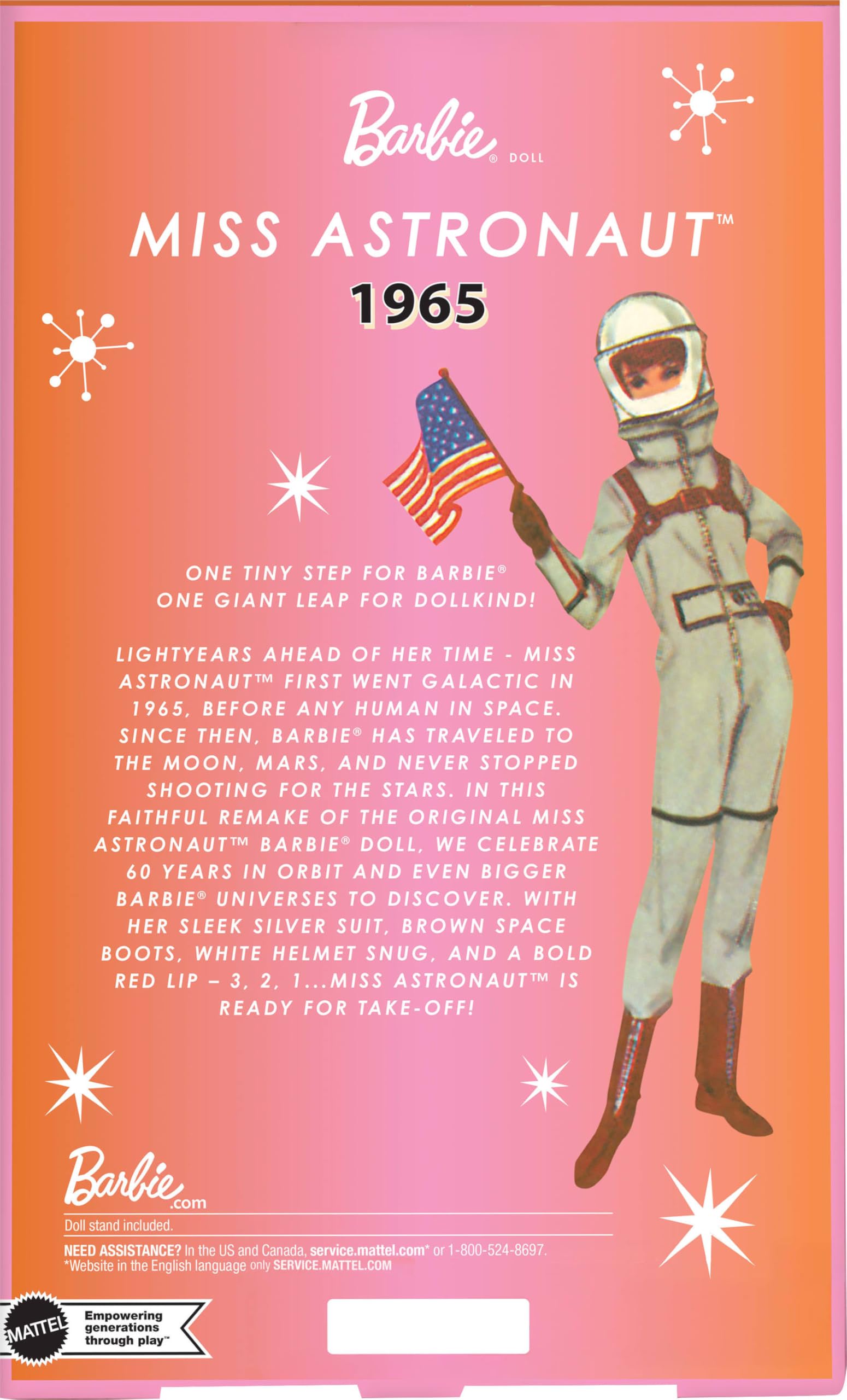 Barbie Miss Astronaut vintage repro honoring 1965 original.