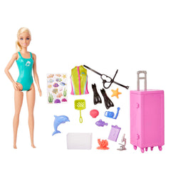 Barbie mobile lab playset with open-close case for storage and travel