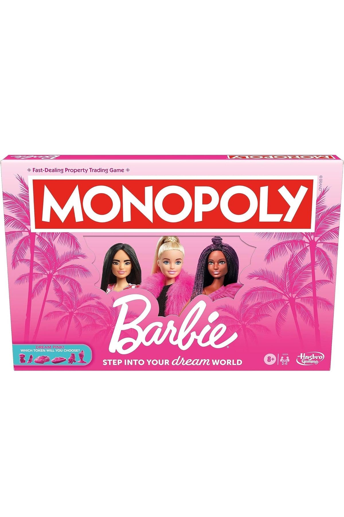 Barbie Monopoly Box Game front cover depicts vibrant board for family play
