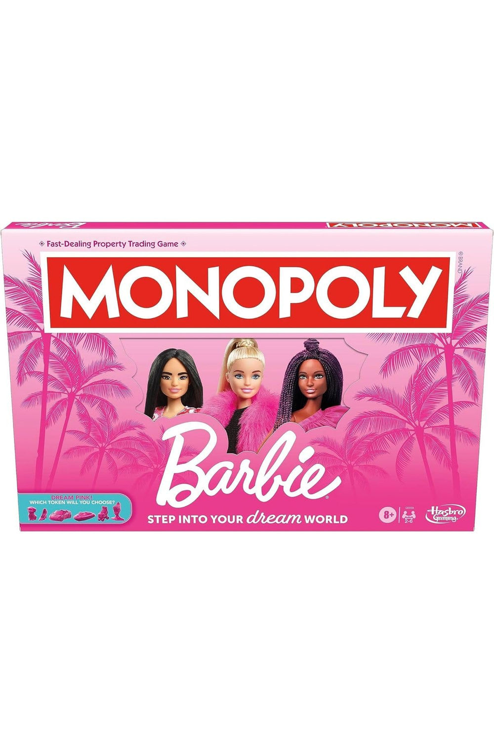 Barbie Monopoly Box Game front cover depicts vibrant board for family play