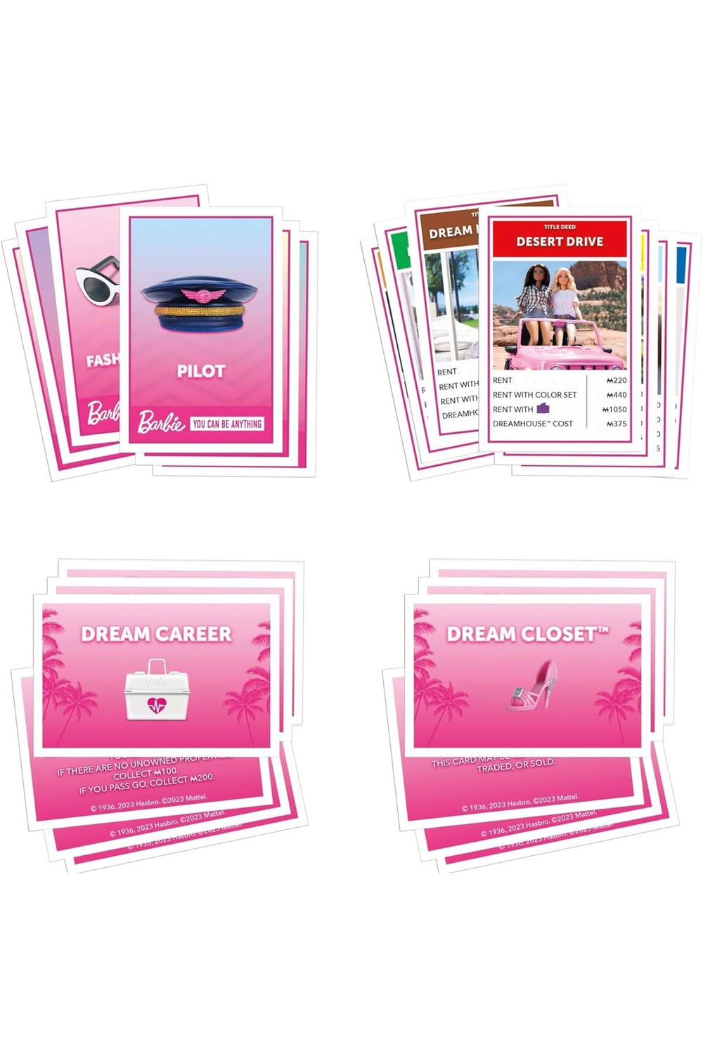 Barbie Monopoly Game play area with colorful spaces for engaging family rounds