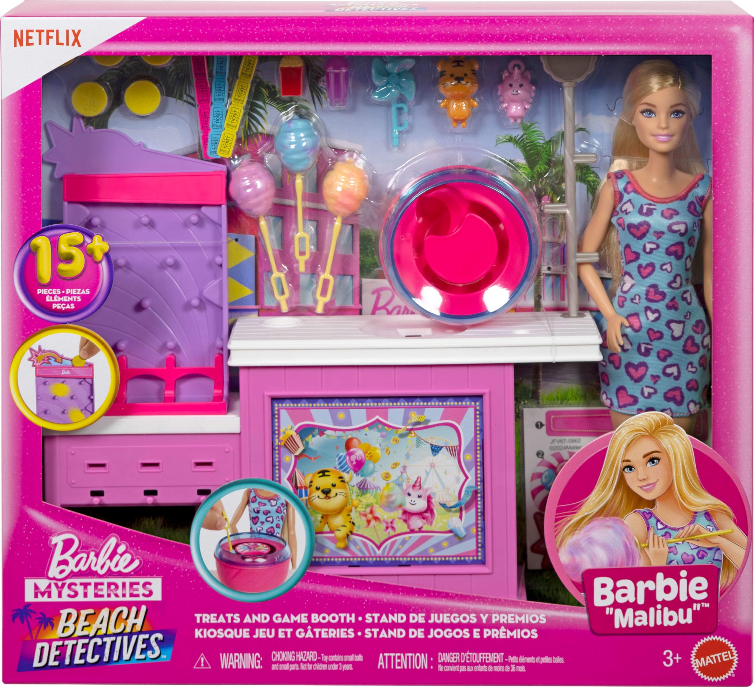 Barbie Mysteries boardwalk beach scene enhances imaginative stories.