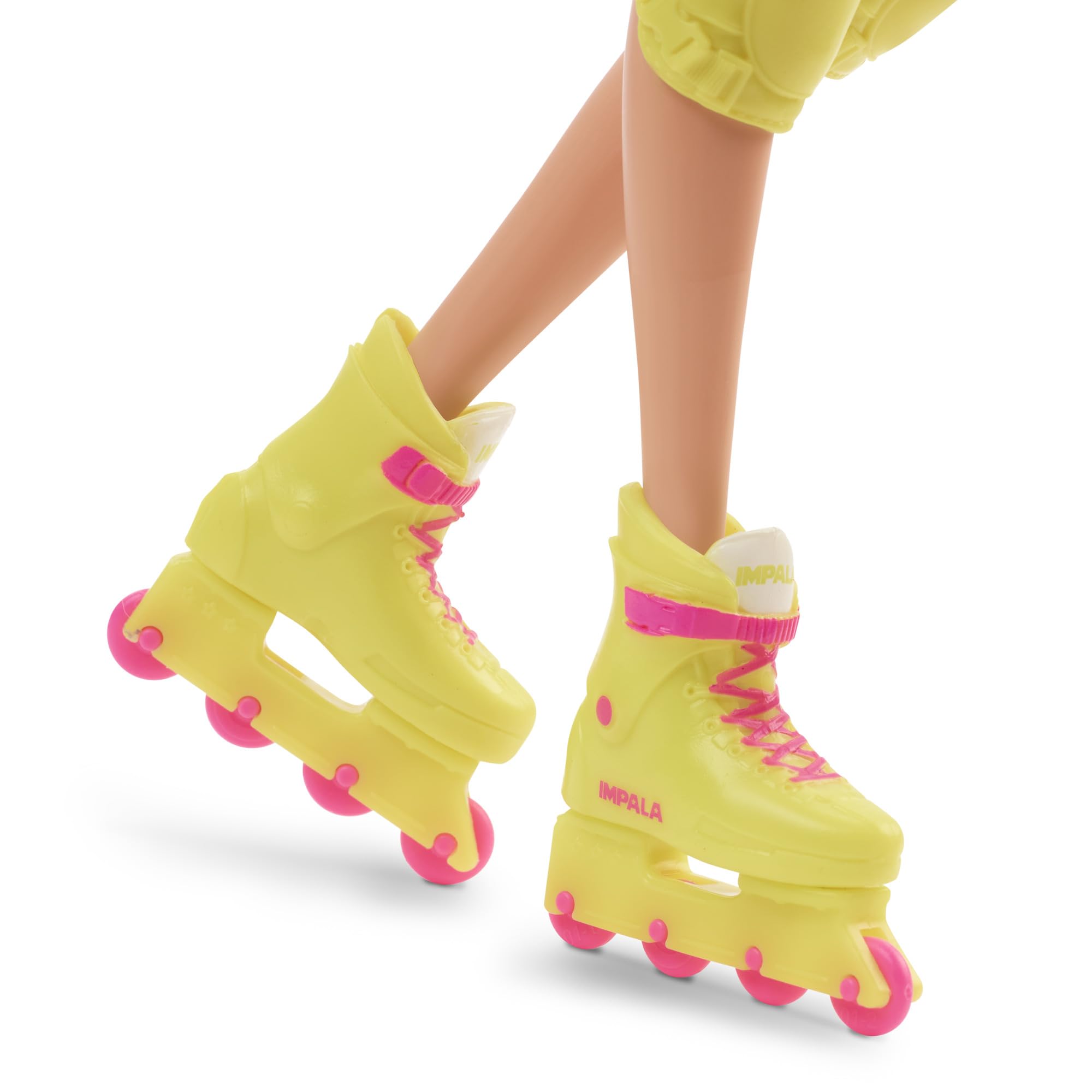 Barbie neon green hoop earrings highlight the film-inspired accessories