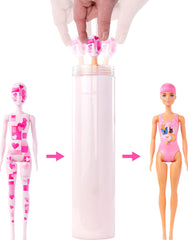 Barbie packaging tube storage holds the doll and surprises after unboxing.