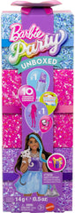 Barbie Party Unboxed box presents an exciting surprise set for imaginative play.