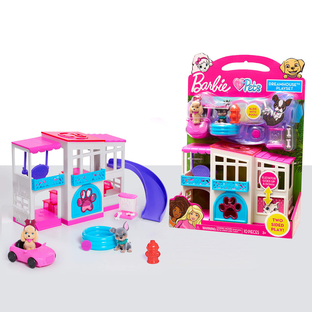 Barbie Pet Dreamhouse two sided playset for imaginative play and display