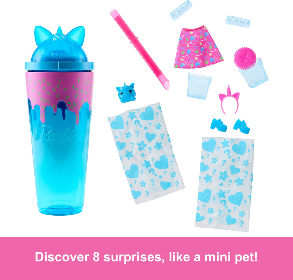 Cup film peel reveals a shake-scented Barbie doll and accessories