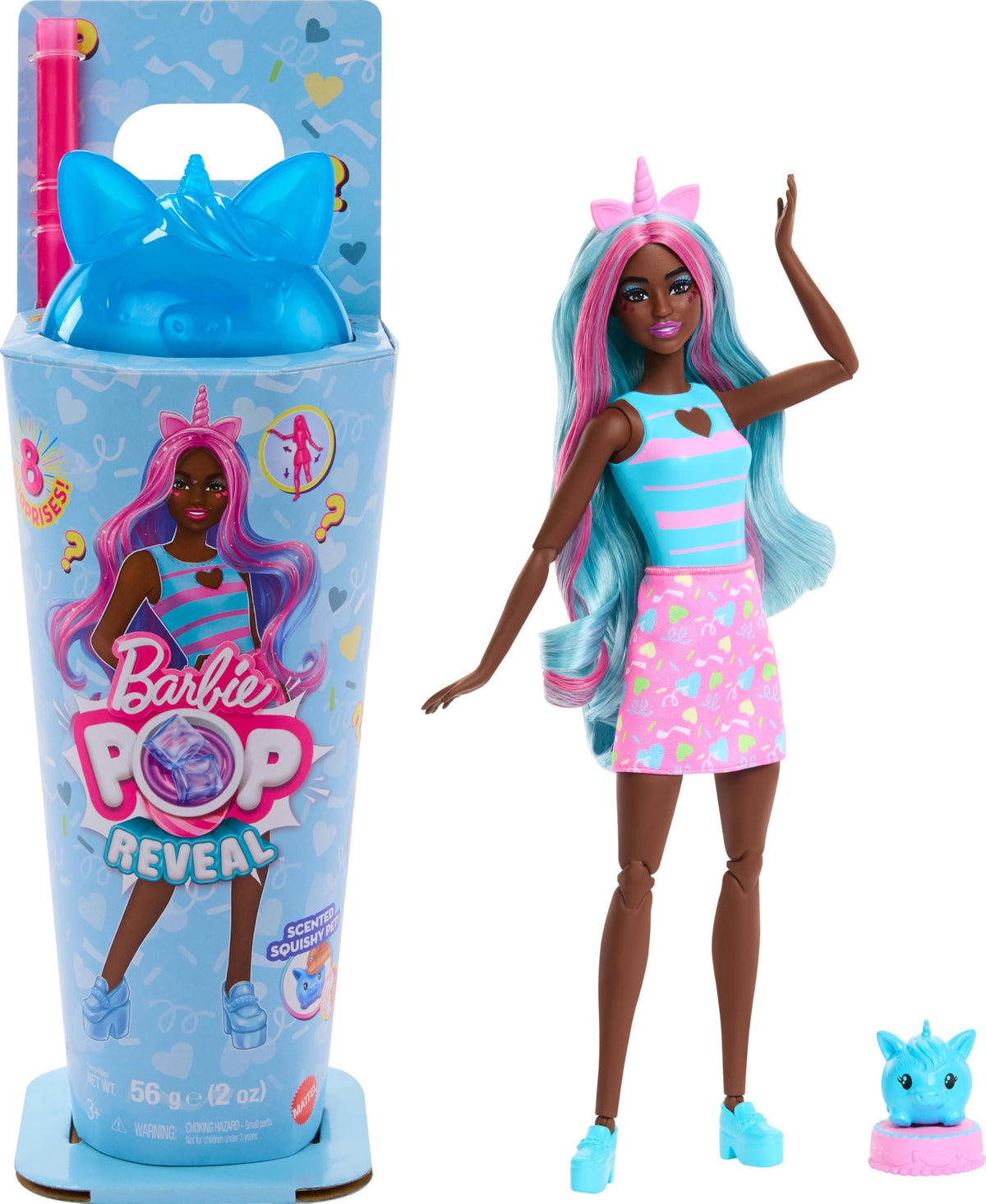 Barbie Pop Reveal Shakes Series doll with eight surprises for interactive unboxing fun