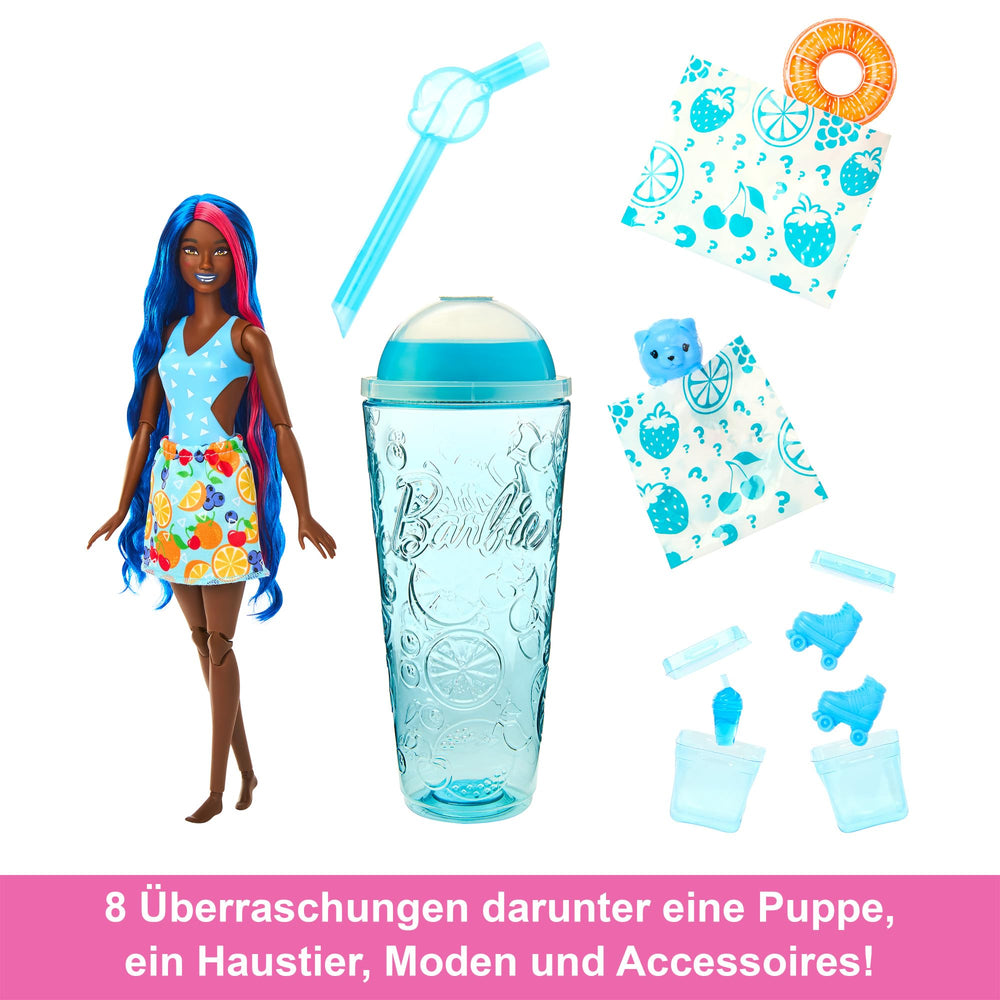 Barbie Pop Reveal slime drip over ice cubes highlights tactile sensory experience