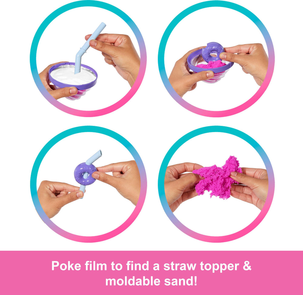 Barbie Pop Reveal ice cubes reveal donut-themed earrings and shoes for mix-and-match looks.