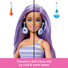Barbie Pop Reveal straw and peel film reveal squishy surprises for storytelling.