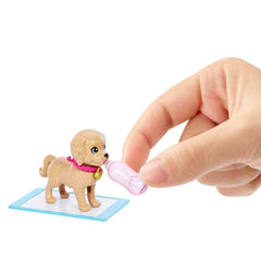 Barbie Pup Adoption pet carrier open door for safe transport of puppies.