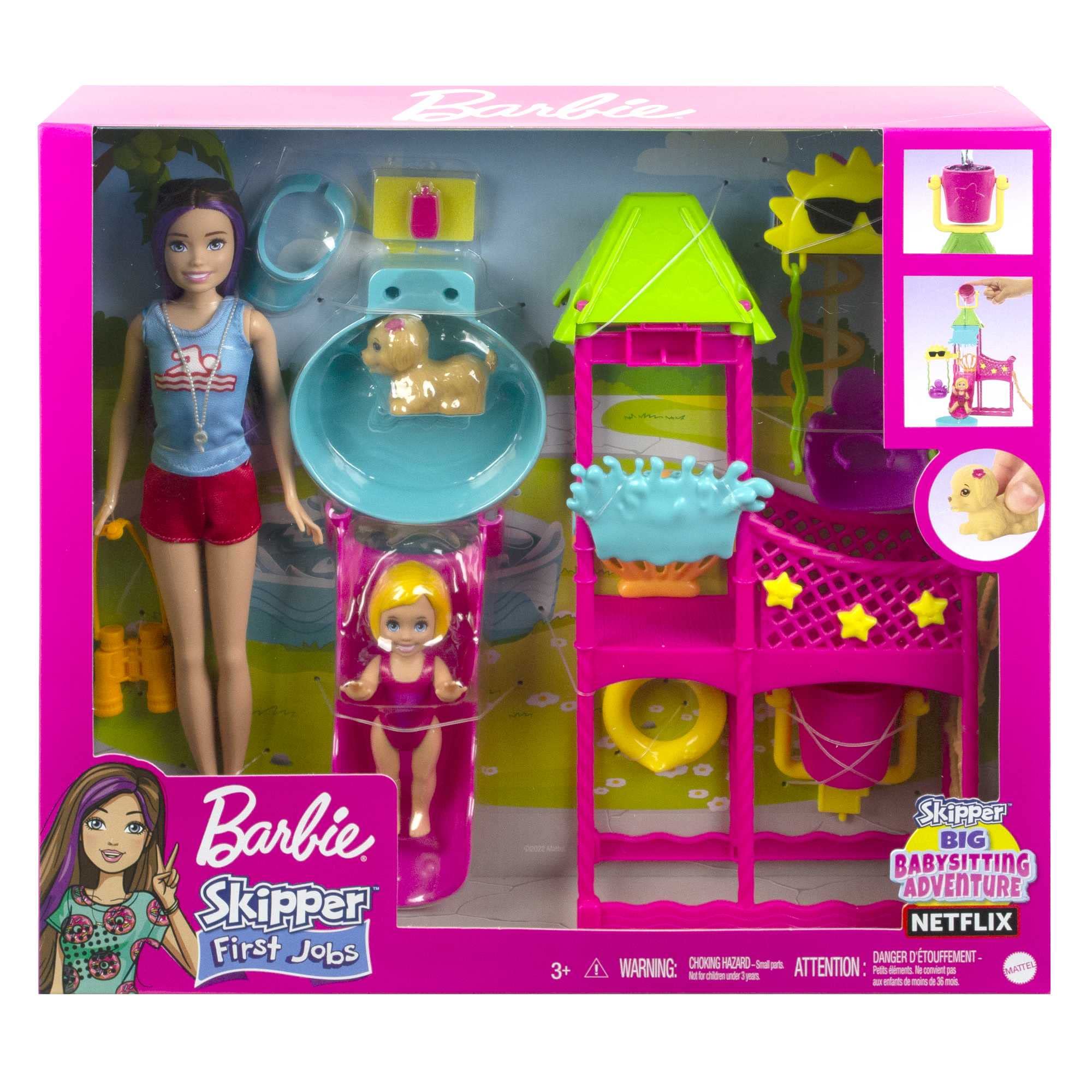 Barbie puppy sprinkler action creates splash moments and stories