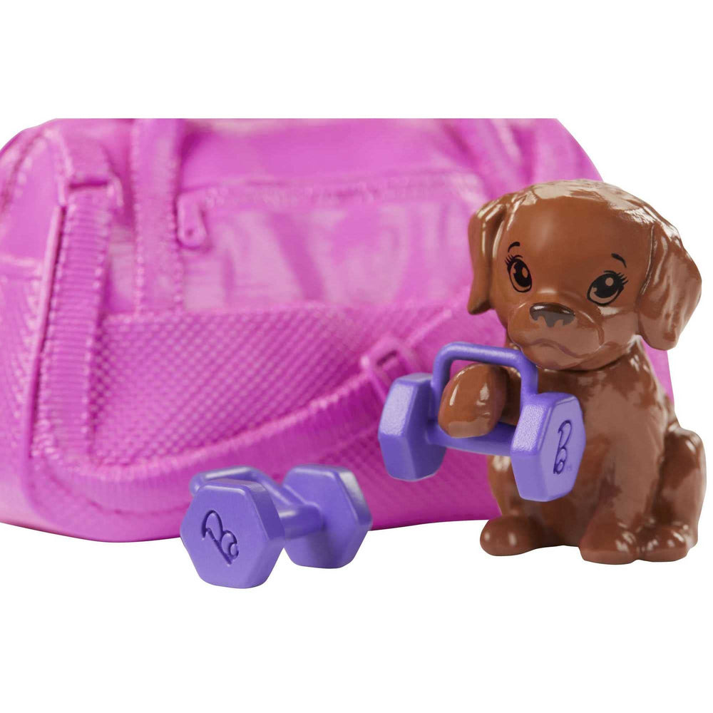 Barbie fitness doll and hula hoop for energetic pretend workouts