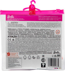 Barbie reusable vinyl packaging doubles as storage with a detachable hanger.