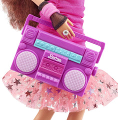 Barbie Rewind 80s Edition wearing fingerless gloves, perfect for pretend parties and storytelling.