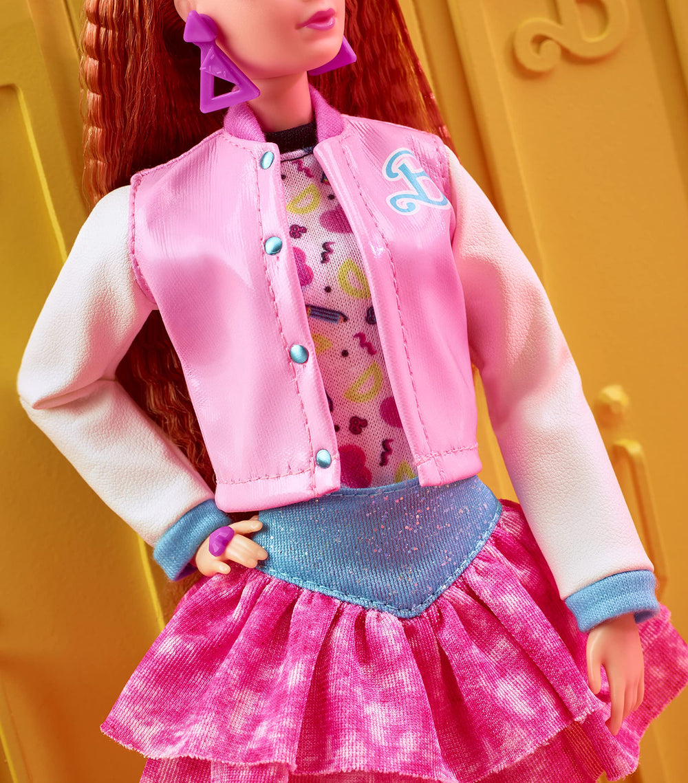 Barbie Rewind Doll leg warmers detail, adds authentic era flair to displays.