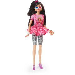 Barbie Rewind doll in movie-night outfit showcases retro style for display.