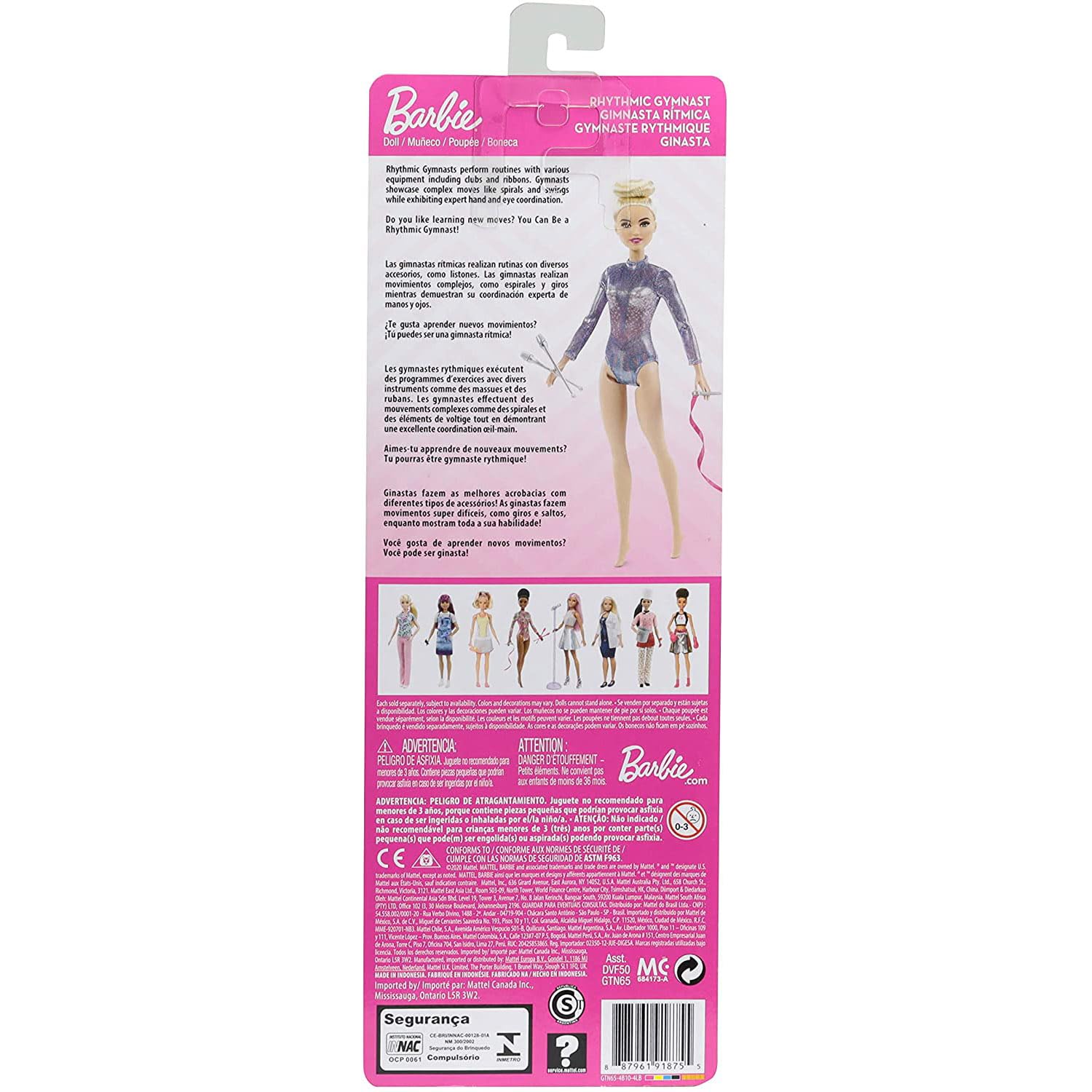 Barbie rhythmic gymnast doll ready for creative practice and storytelling.