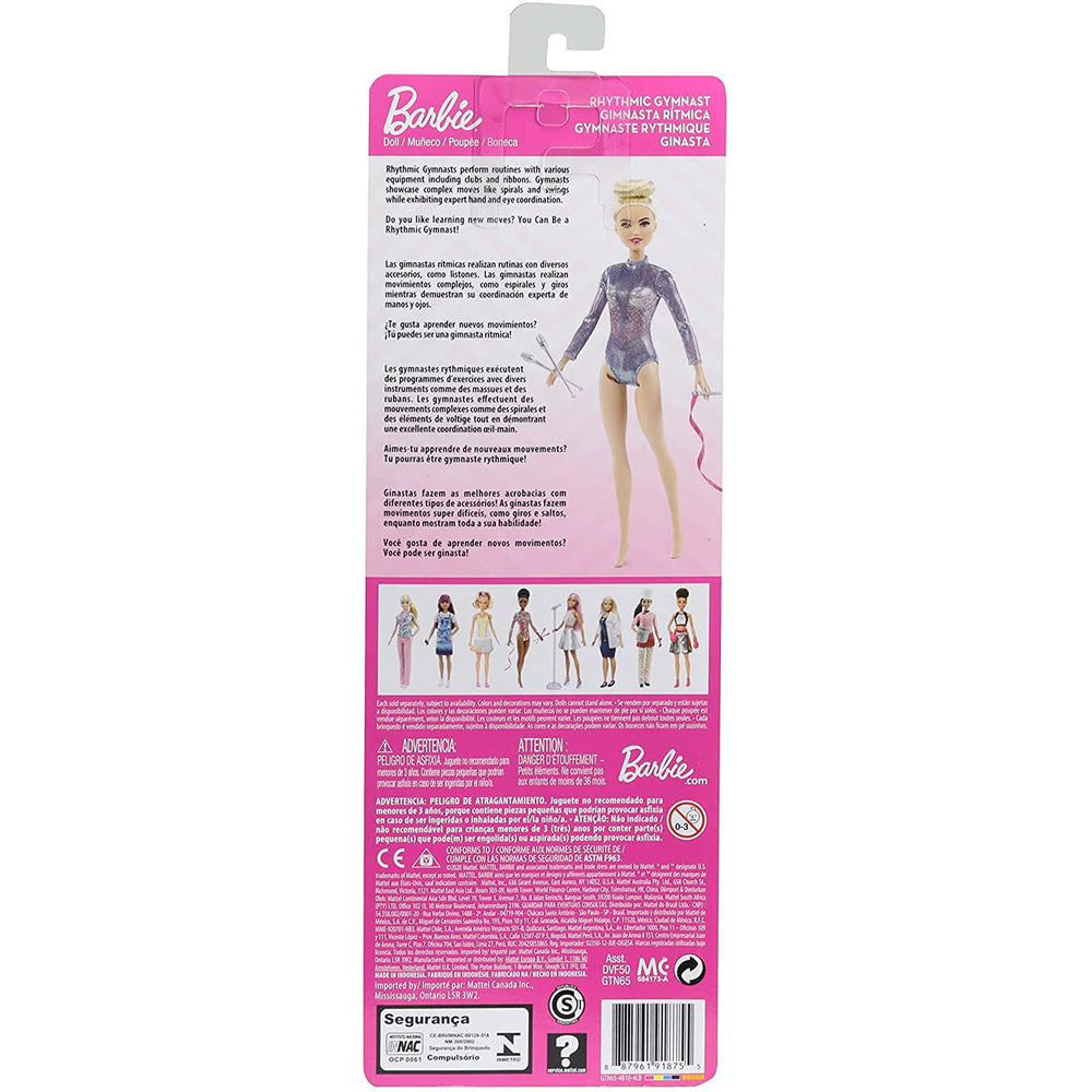 Barbie rhythmic gymnast doll ready for creative practice and storytelling.