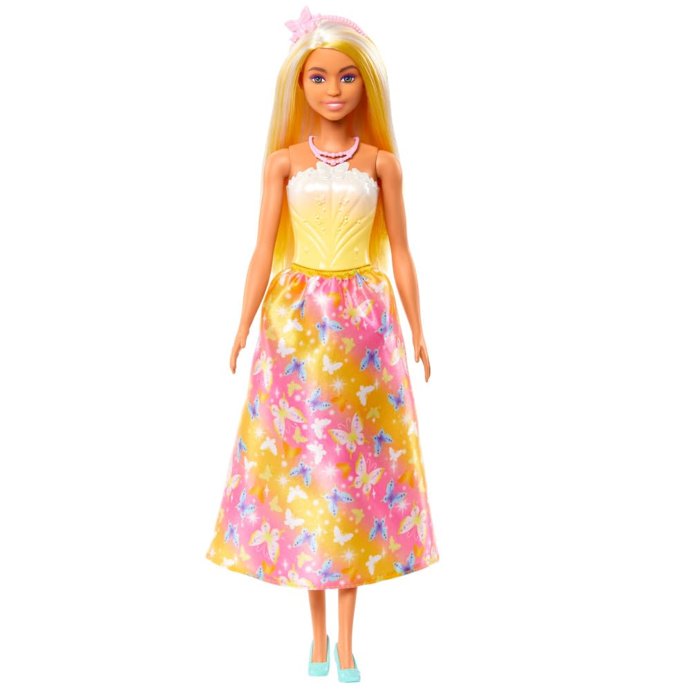 Barbie Royal Doll butterfly headband completes royal styling.