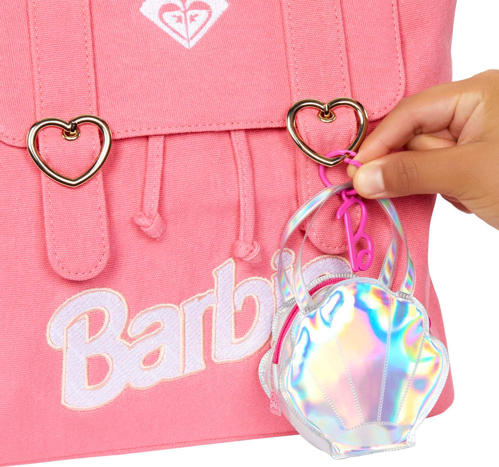 Barbie ruched-neckline scale-print swimsuit adds fashionable detail for dolls