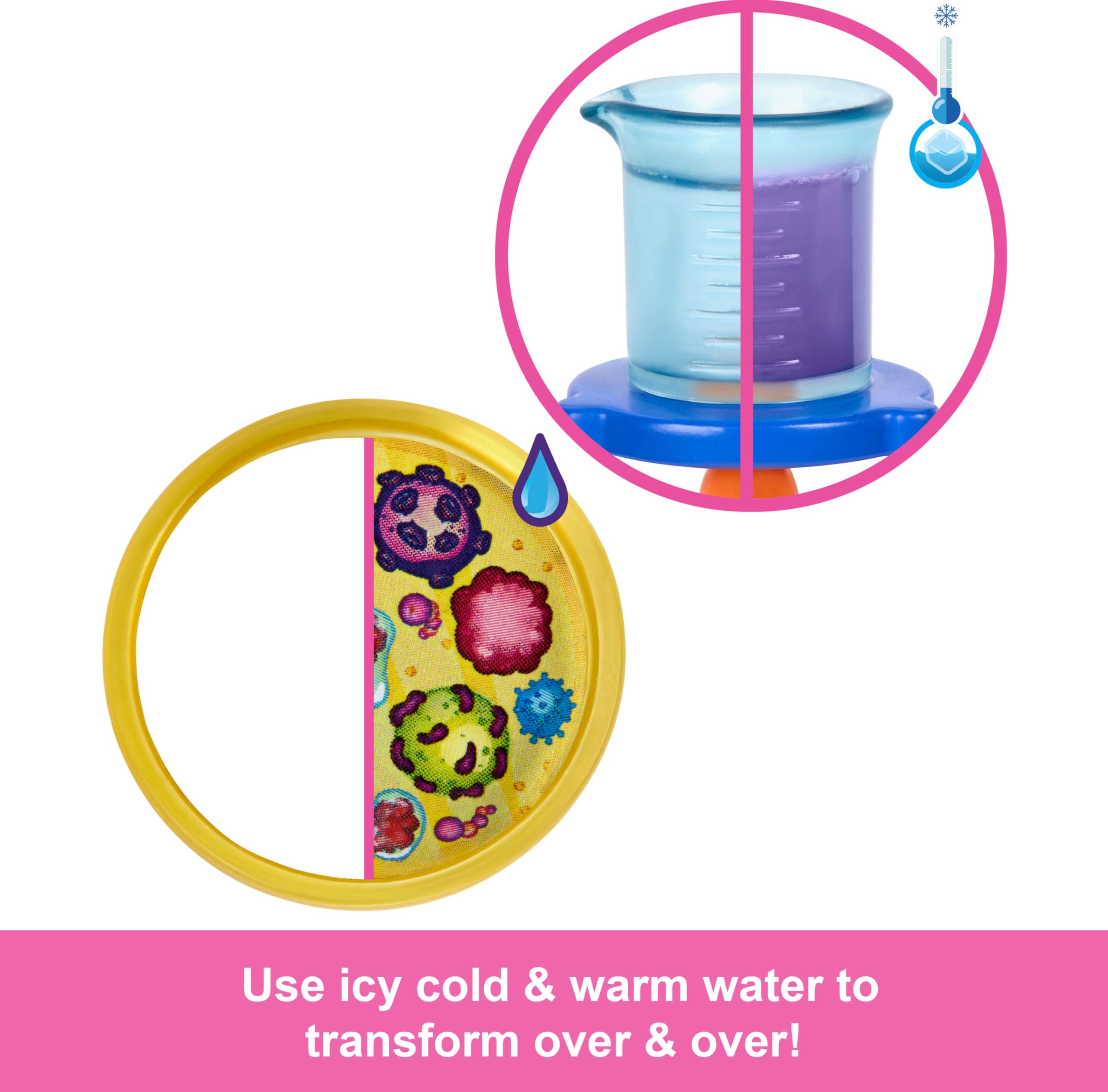 Barbie Scientist doll wearing a tie-dye dress for expressive science play