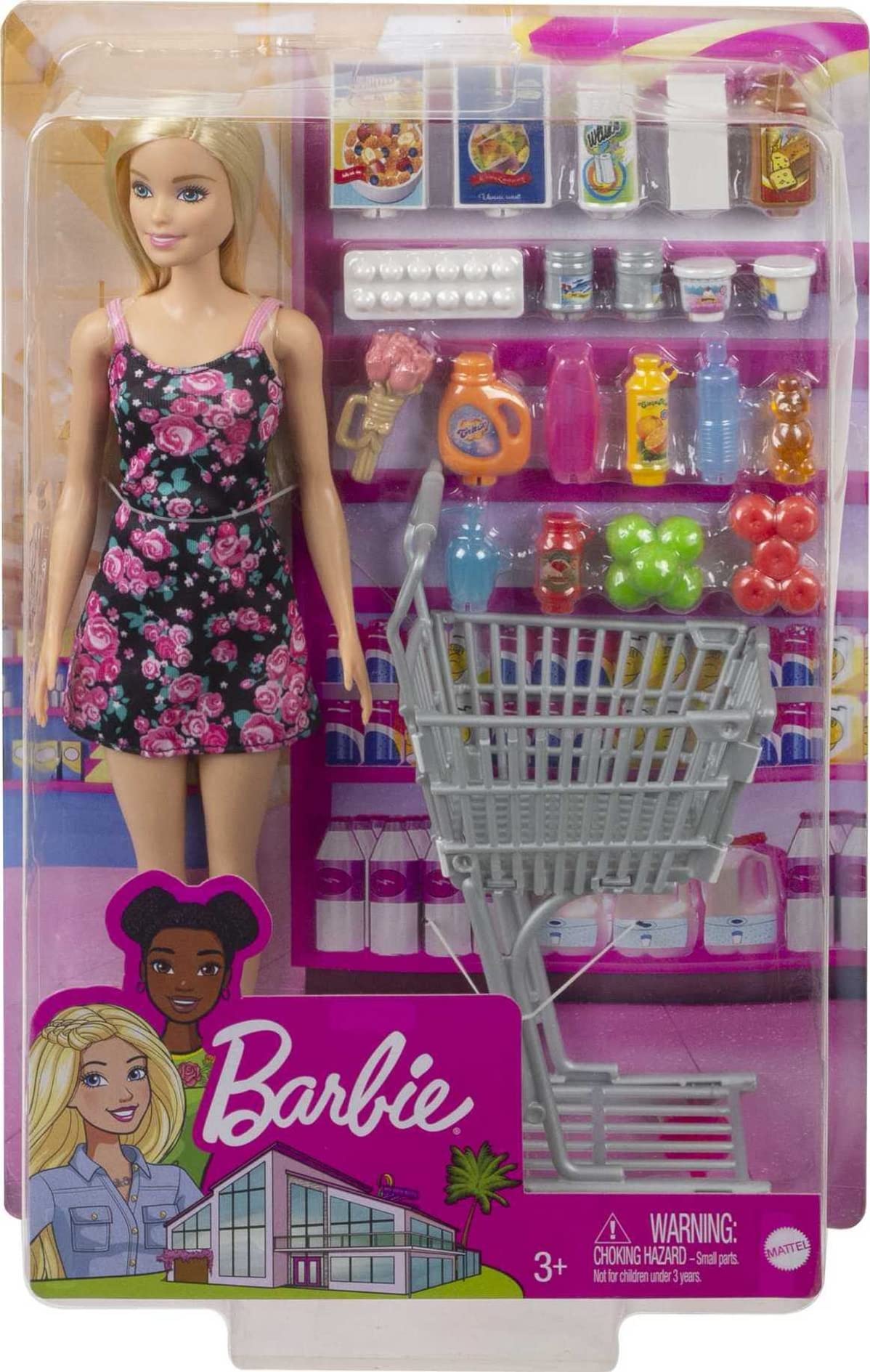 Barbie Shopping Time 24-piece set supports pretend shopping