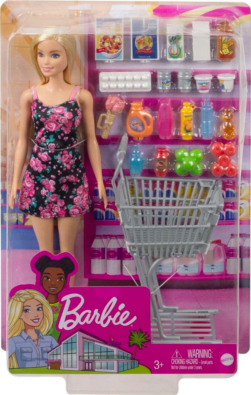 Barbie Shopping Time 24-piece set supports pretend shopping