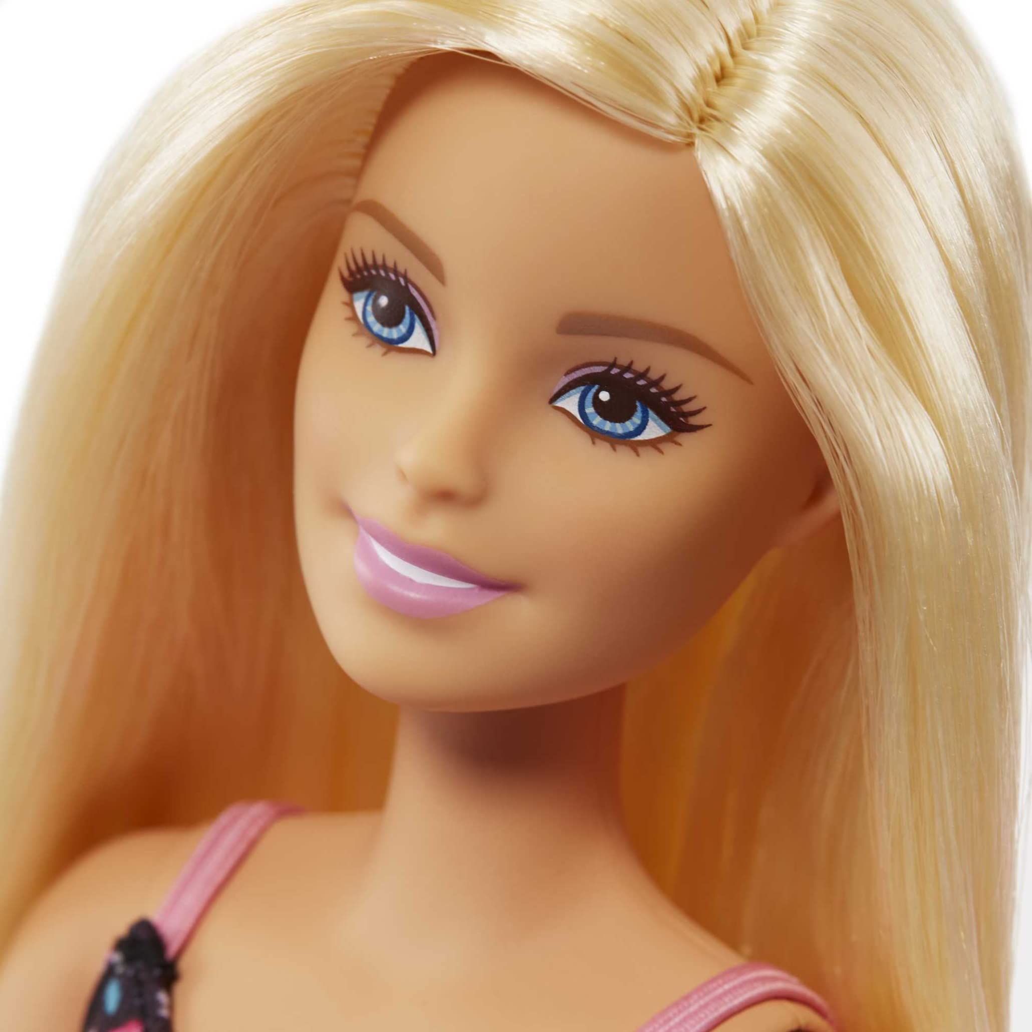 Barbie Shopping Time doll in a black dress with pink flowers
