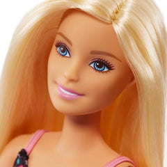 Barbie Shopping Time doll in a black dress with pink flowers