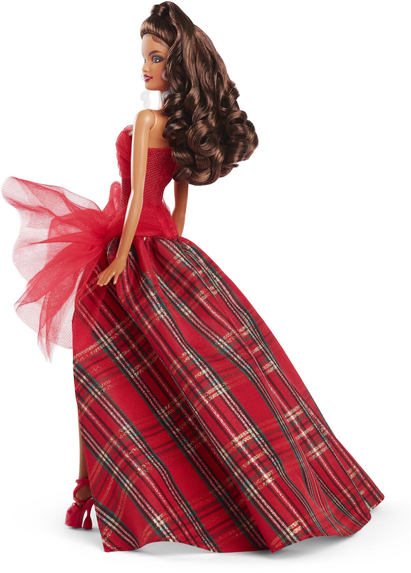 Barbie Signature 2024 Holiday Doll half up-half down hairstyle for a timeless look