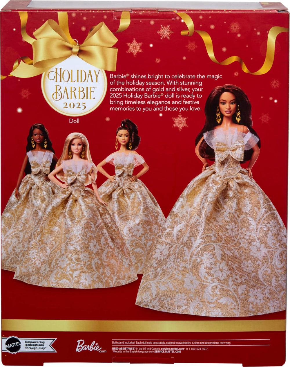 Barbie Signature 2025 Holiday Certificate of Authenticity included for collector value.