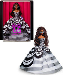 Barbie Signature 65th anniversary doll with brown braided hair, ready for display and collection.